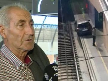 Un señor circula por el andén de Santa Justa Un señor circula por el andén de Santa Justa