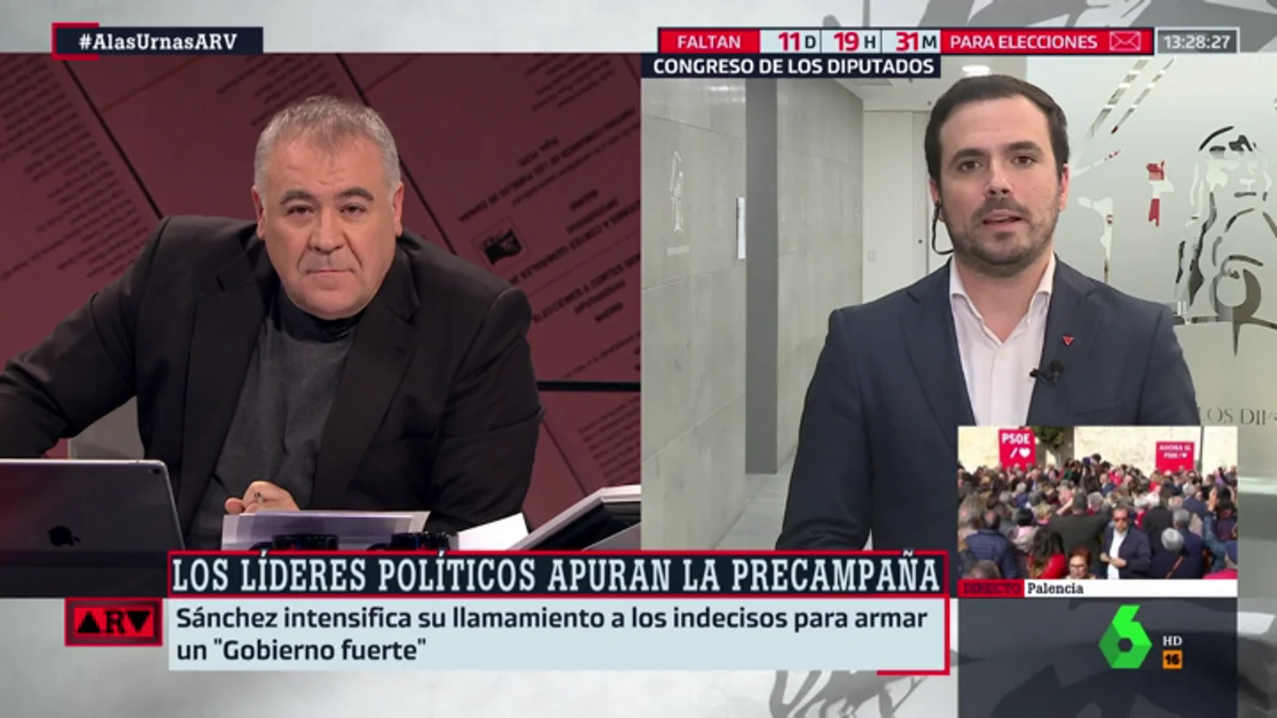 Alberto Garzón: "Vox puede ganar mucho del escenario catalán" Alberto Garzón: "Vox puede ganar mucho del escenario catalán"