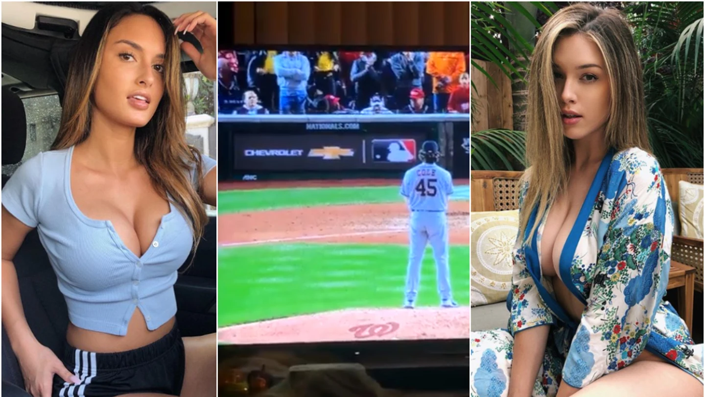 Las modelos Julia Rose y Lauren Summer enseñan sus pechos en un partido de béisbol Las modelos Julia Rose y Lauren Summer enseñan sus pechos en un partido de béisbol