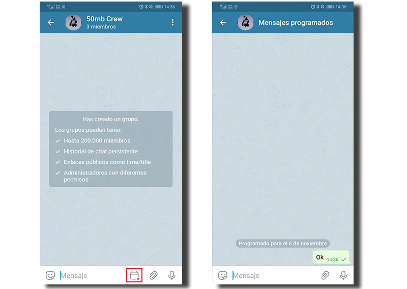 Programando los mensajes
