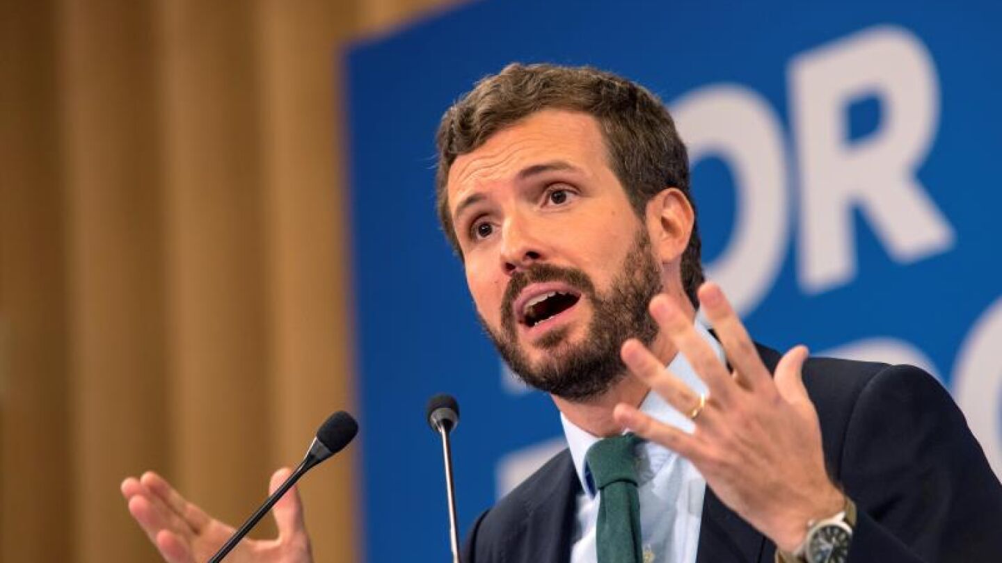 El presidente del PP, Pablo Casado