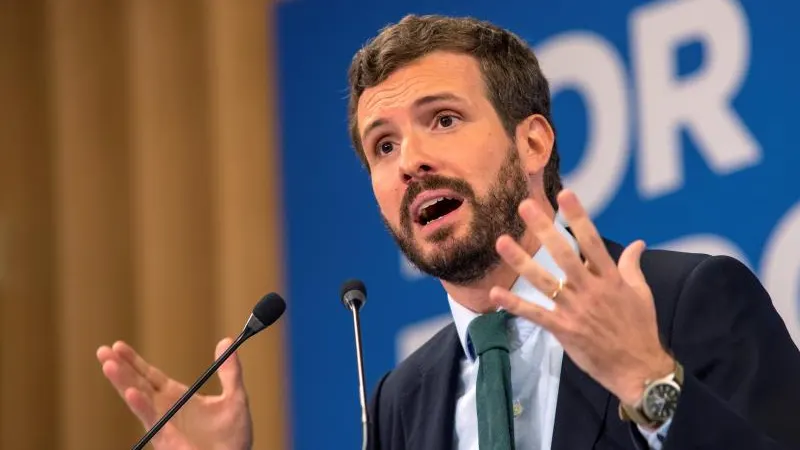 El presidente del PP, Pablo Casado