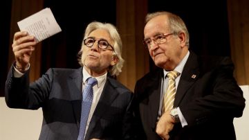 El presidente de Foment del Treball Josep Sánchez Llibre (i) y el de Pimec Josep González (d)