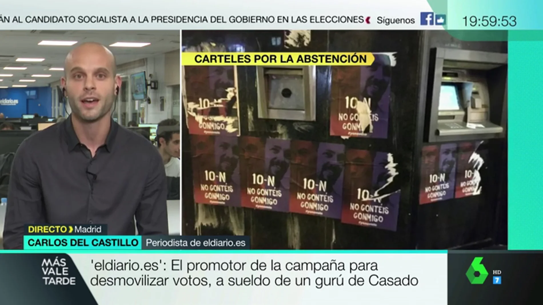 Carlos del Castillo: "Tenemos pruebas de que quien ha hecho los anuncios trabaja para el gurú de Pablo Casado"