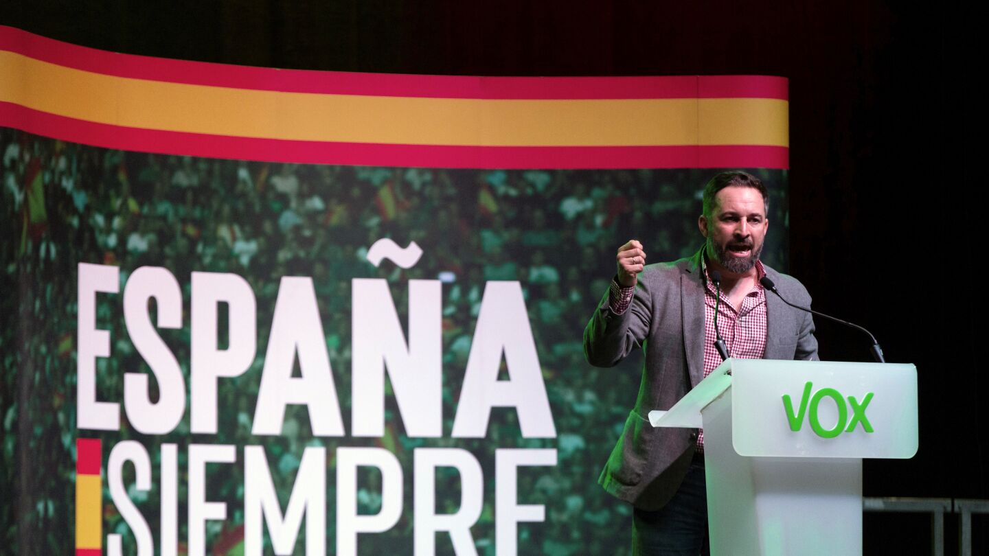 Santiago Abascal, en el mitin de Vox