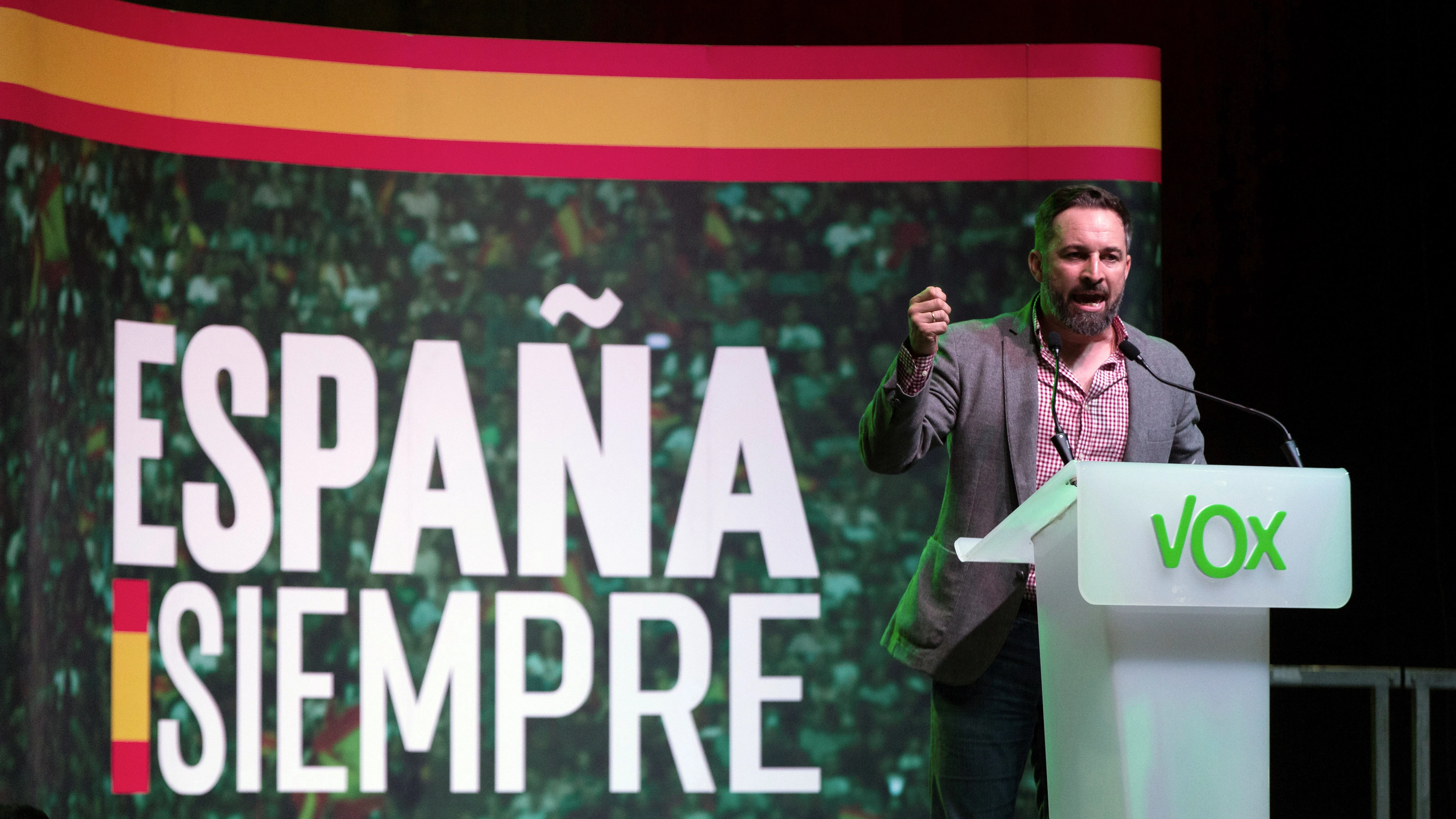 Santiago Abascal, en el mitin de Vox