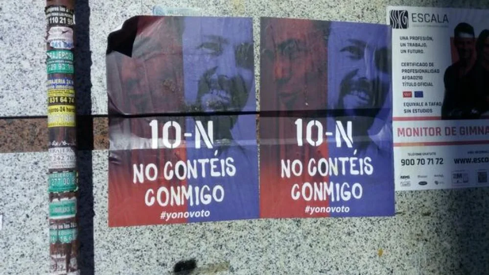 Campaña para promover la abstención en la calles de Madrid