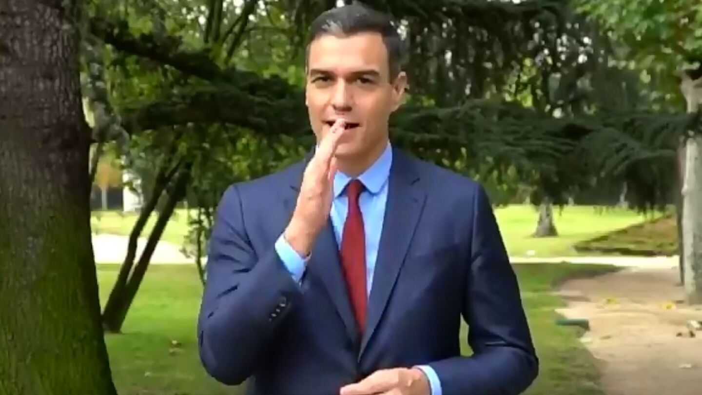Pedro S&aacute;nchez pide el voto en lenguaje de signos