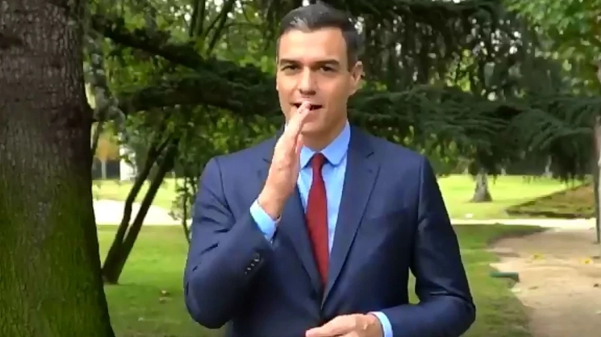 Pedro Sánchez pide el voto en lenguaje de signos