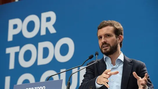 Pablo Casado, en un mitin. Pablo Casado, en un mitin.