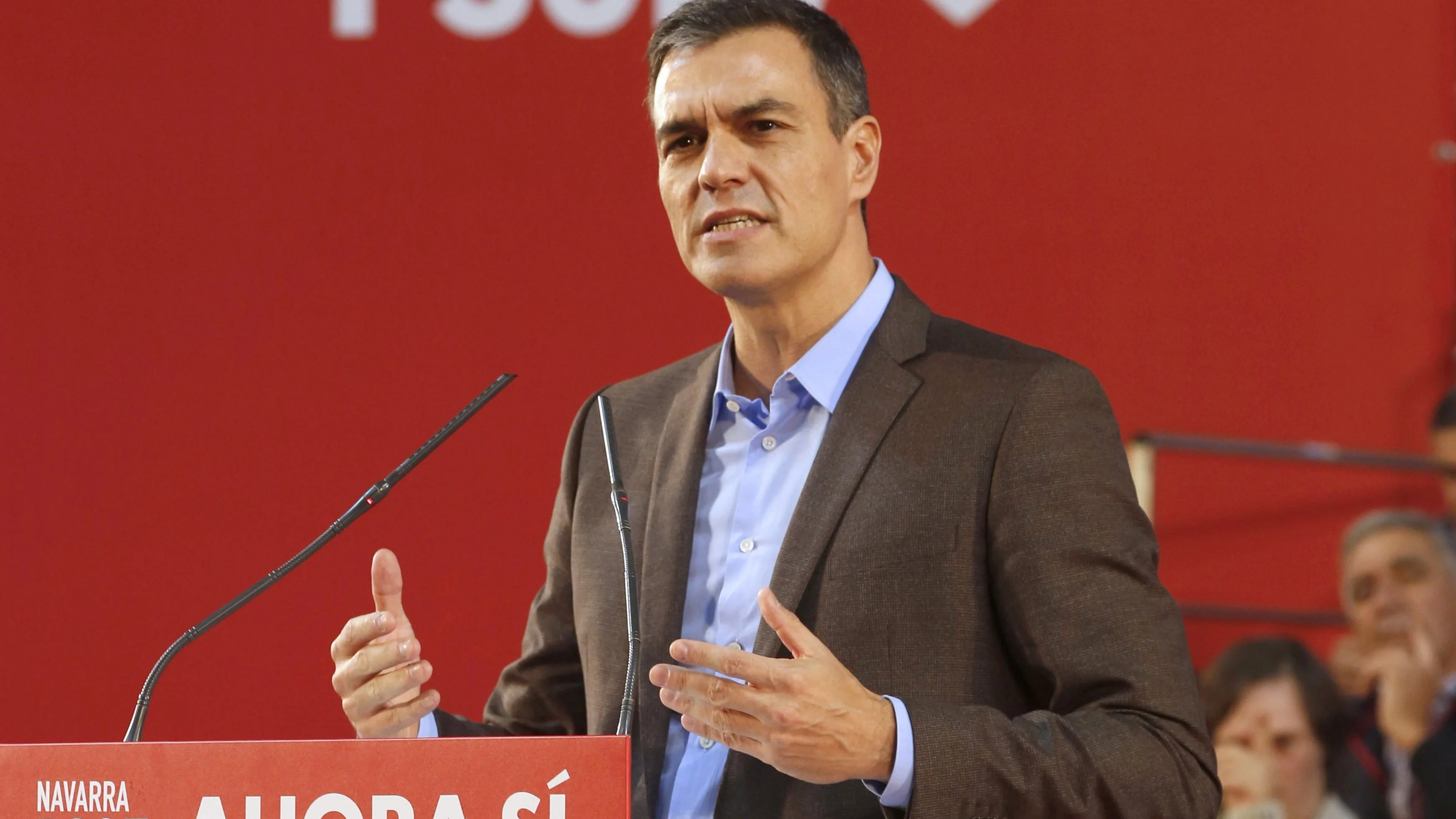 Pedro Sánchez, en un acto en Pamplona