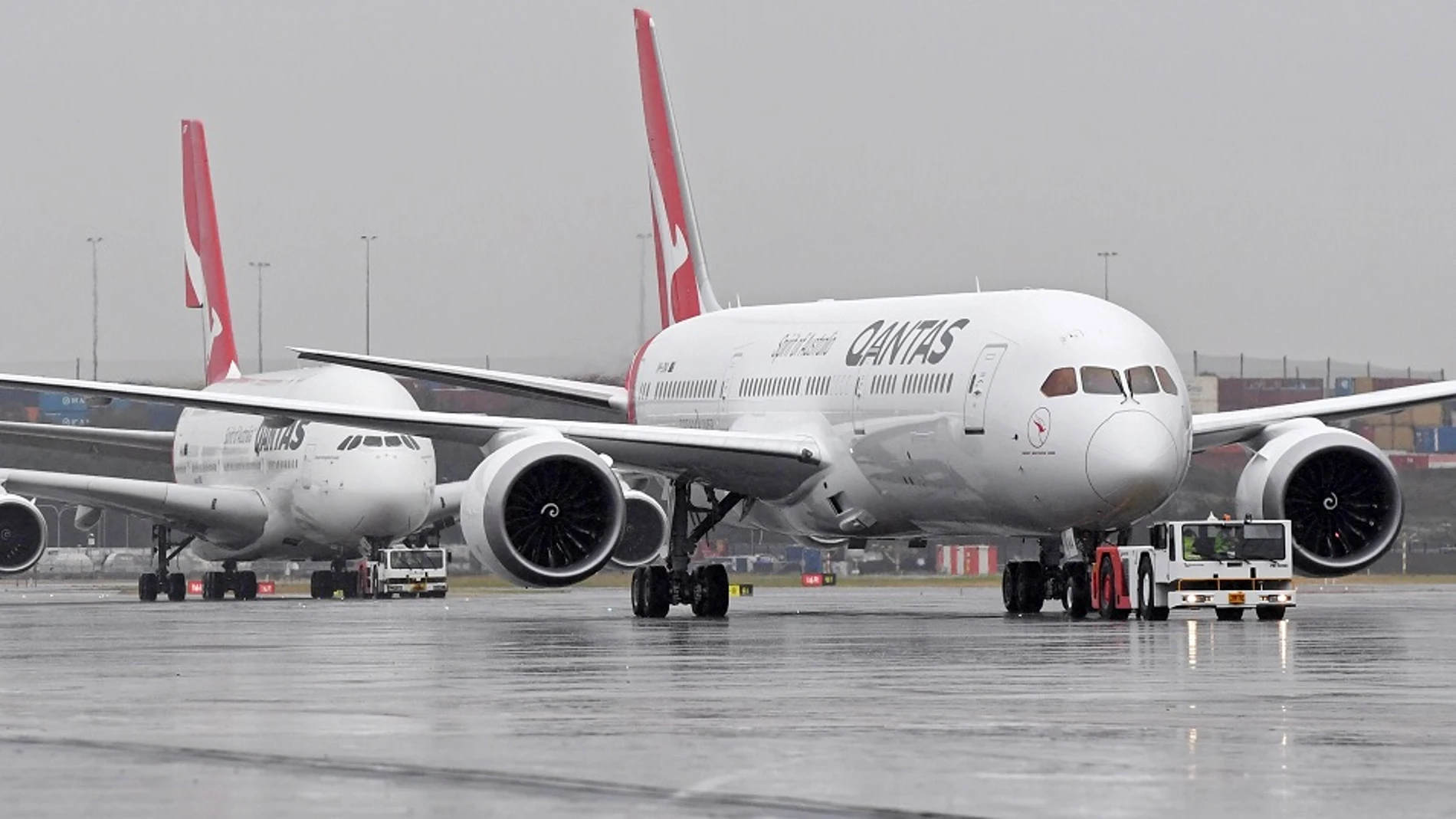 Imagen de los aviones Boeing 737 de la aerolínea Qantas