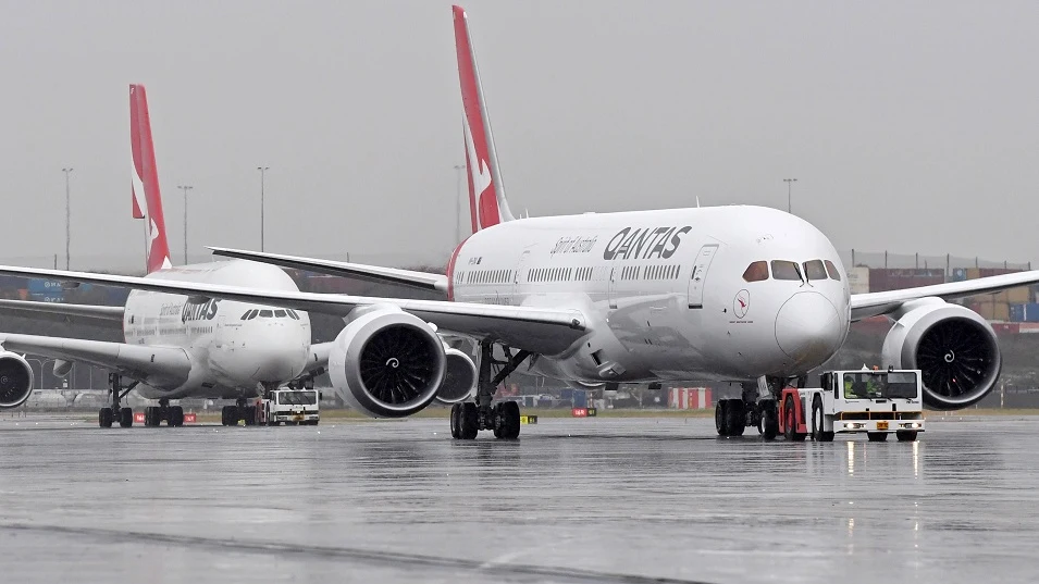 Imagen de los aviones Boeing 737 de la aerolínea Qantas