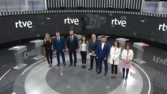 Debate entre los portavoces de los partidos políticos en TVE Debate entre los portavoces de los partidos políticos en TVE