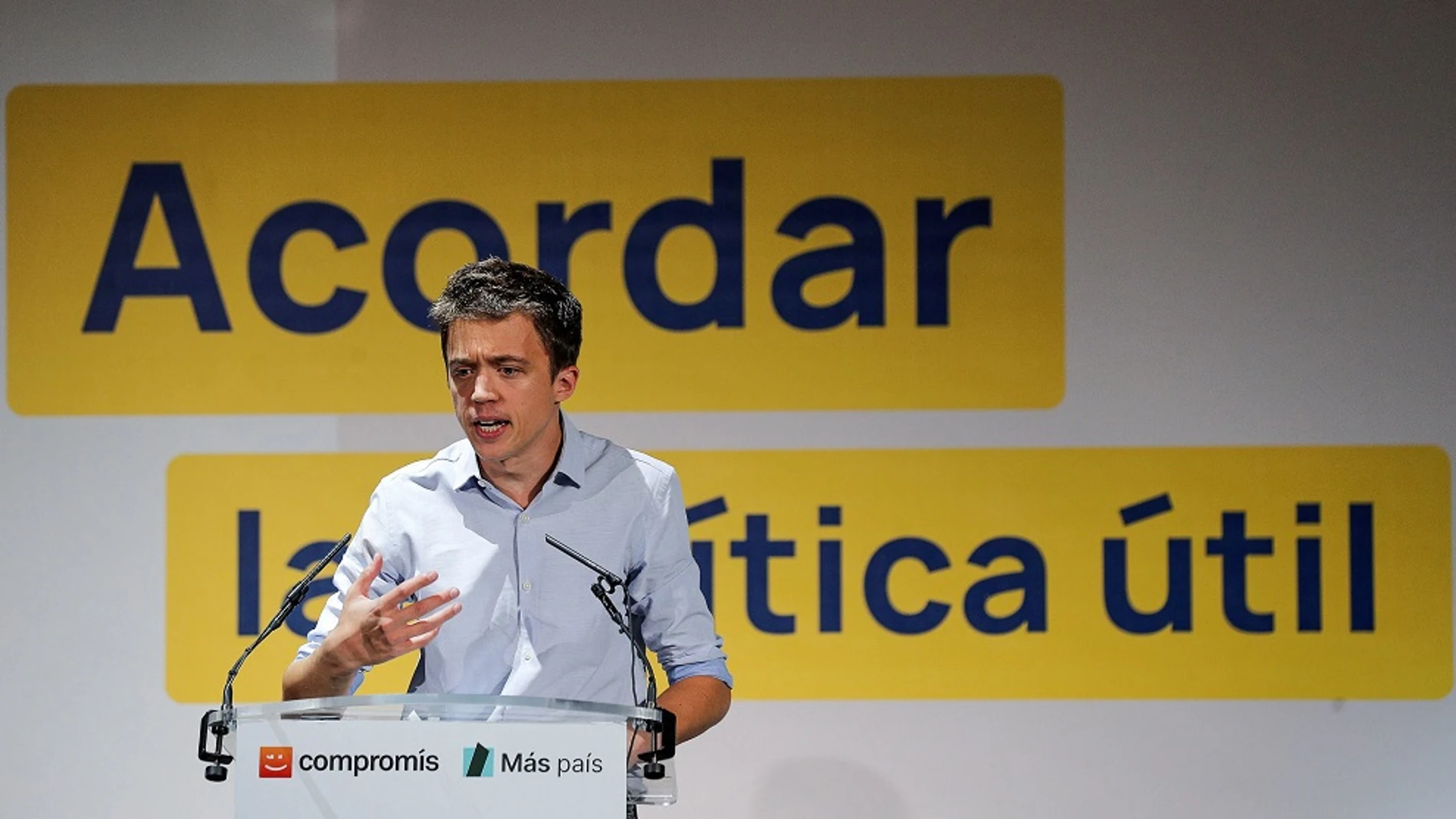 Íñigo Errejón en un acto electoral en Valencia