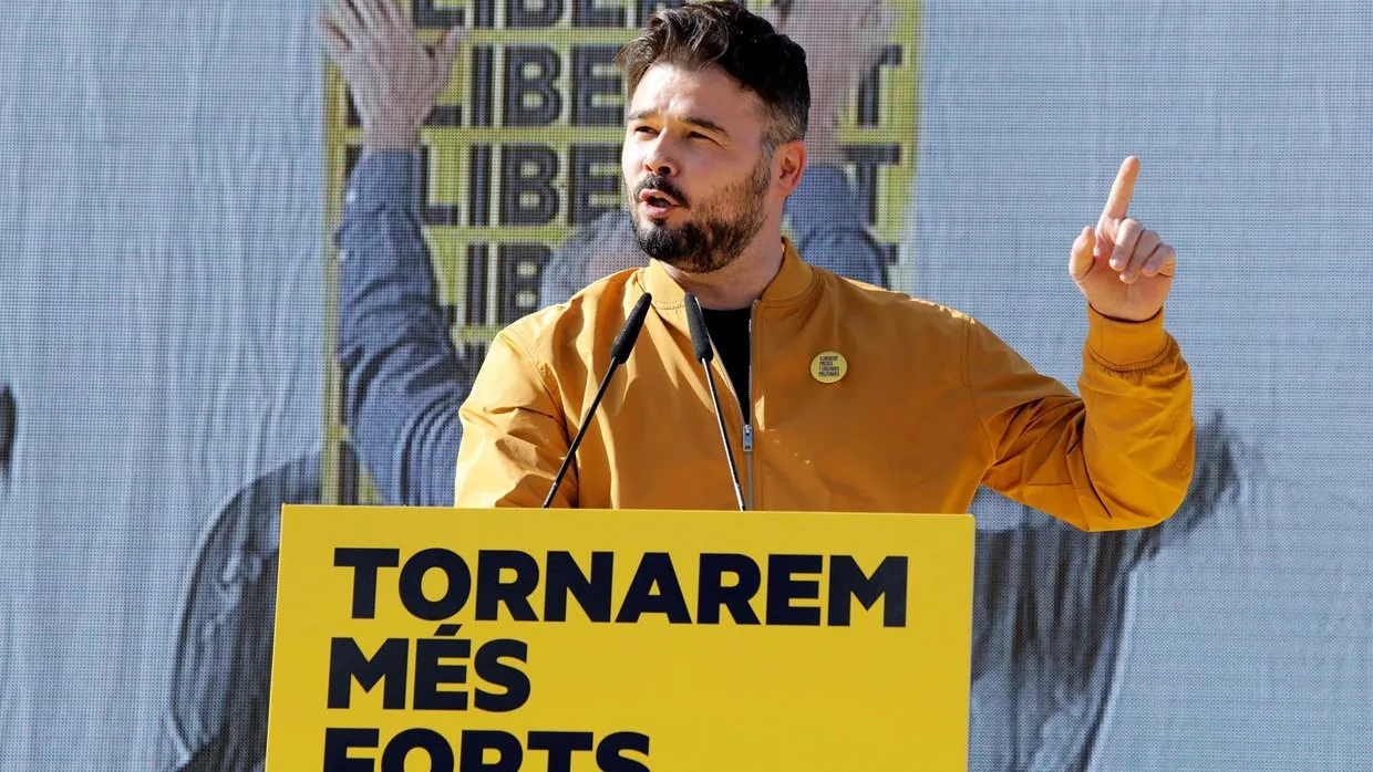 Gabriel Rufián en un acto de ERC