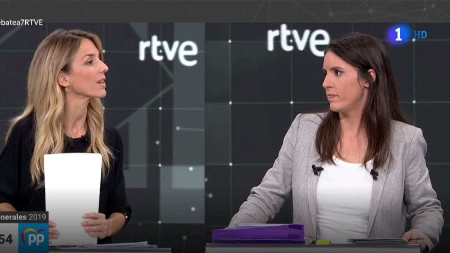 Tensi&oacute;n entre &Aacute;lvarez de Toledo e Irene Montero en pleno debate