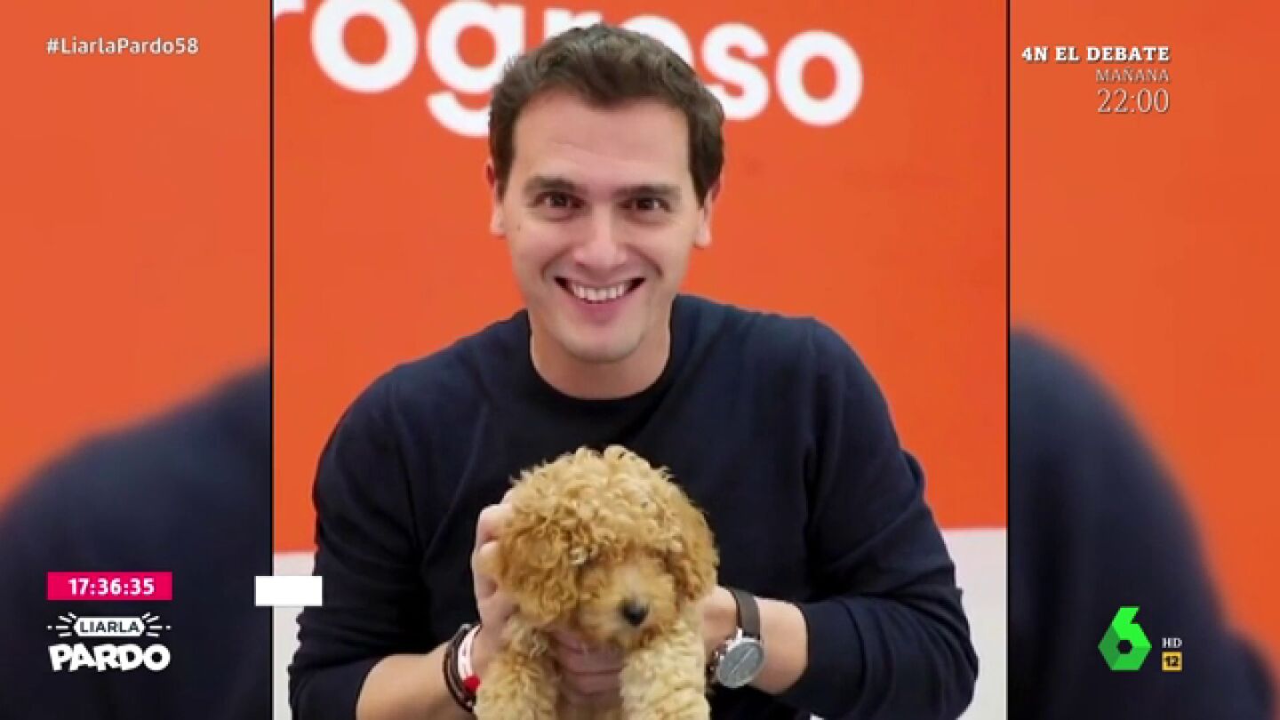 Albert Rivera presenta su "arma secreta": Lucas, un cachorro que "a&uacute;n huele a leche"