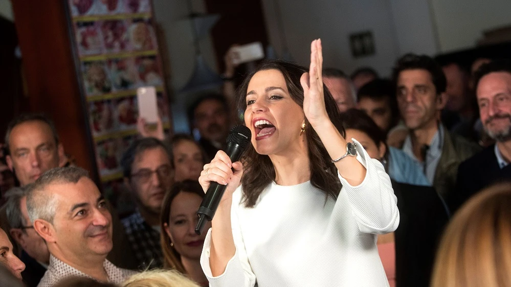 Inés Arrimadas en un acto electoral