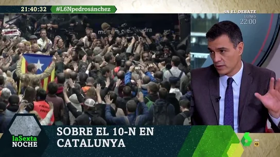 Sánchez advierte a Torra ante las posibles acciones del independentismo el 10N: "Se estaría hablando de delitos muy importantes" Sánchez advierte a Torra ante las posibles acciones del independentismo el 10N: "Se estaría hablando de delitos muy importantes"