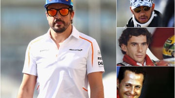 Alonso, Hamilton, Senna y Schumacher