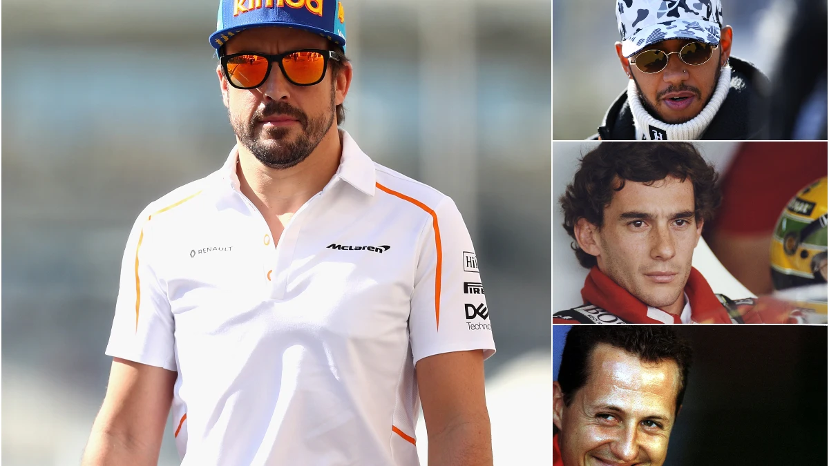 Alonso, Hamilton, Senna y Schumacher Alonso, Hamilton, Senna y Schumacher