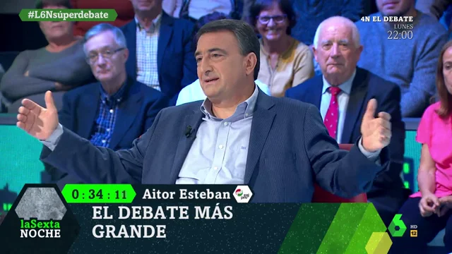 La divertida confusión de Aitor Esteban en el debate de laSexta Noche: "¿Pero esto es el minuto final? ¡No puede ser!"