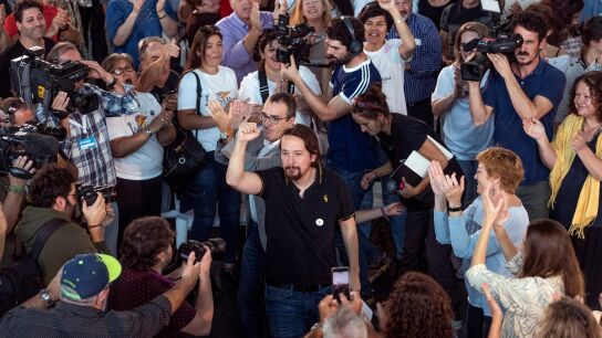Iglesias en un acto electoral en A Coru&ntilde;a