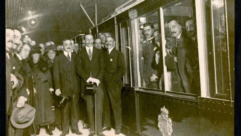 Inauguración Compañía Metropolitano Alfonso XIII. Foto de metro_de_madrid_2756. Fuente memoInauguración Compañía Metropolitano Alfonso XIII