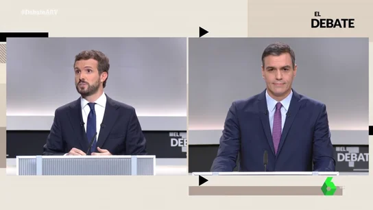 Pablo Casado y Pedro Sánchez en el debate Pablo Casado y Pedro Sánchez en el debate