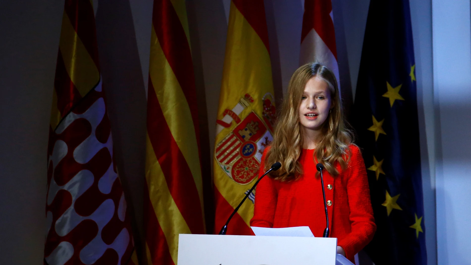 La princesa Leonor en el acto de entrega de los Premios Princesa de Girona
