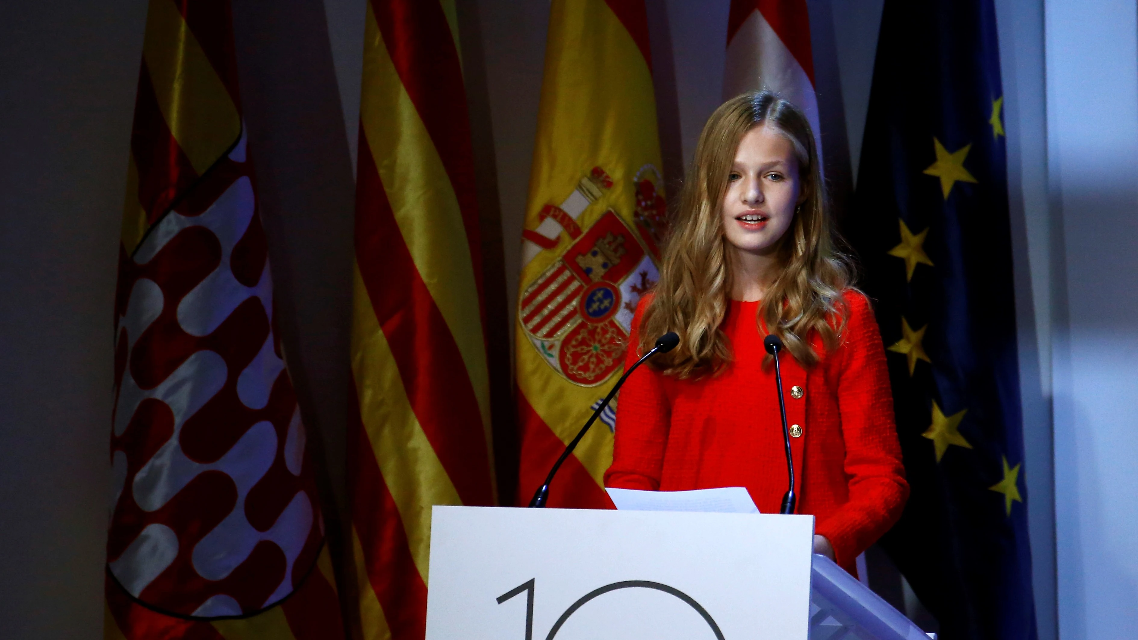 La princesa Leonor en el acto de entrega de los Premios Princesa de Girona