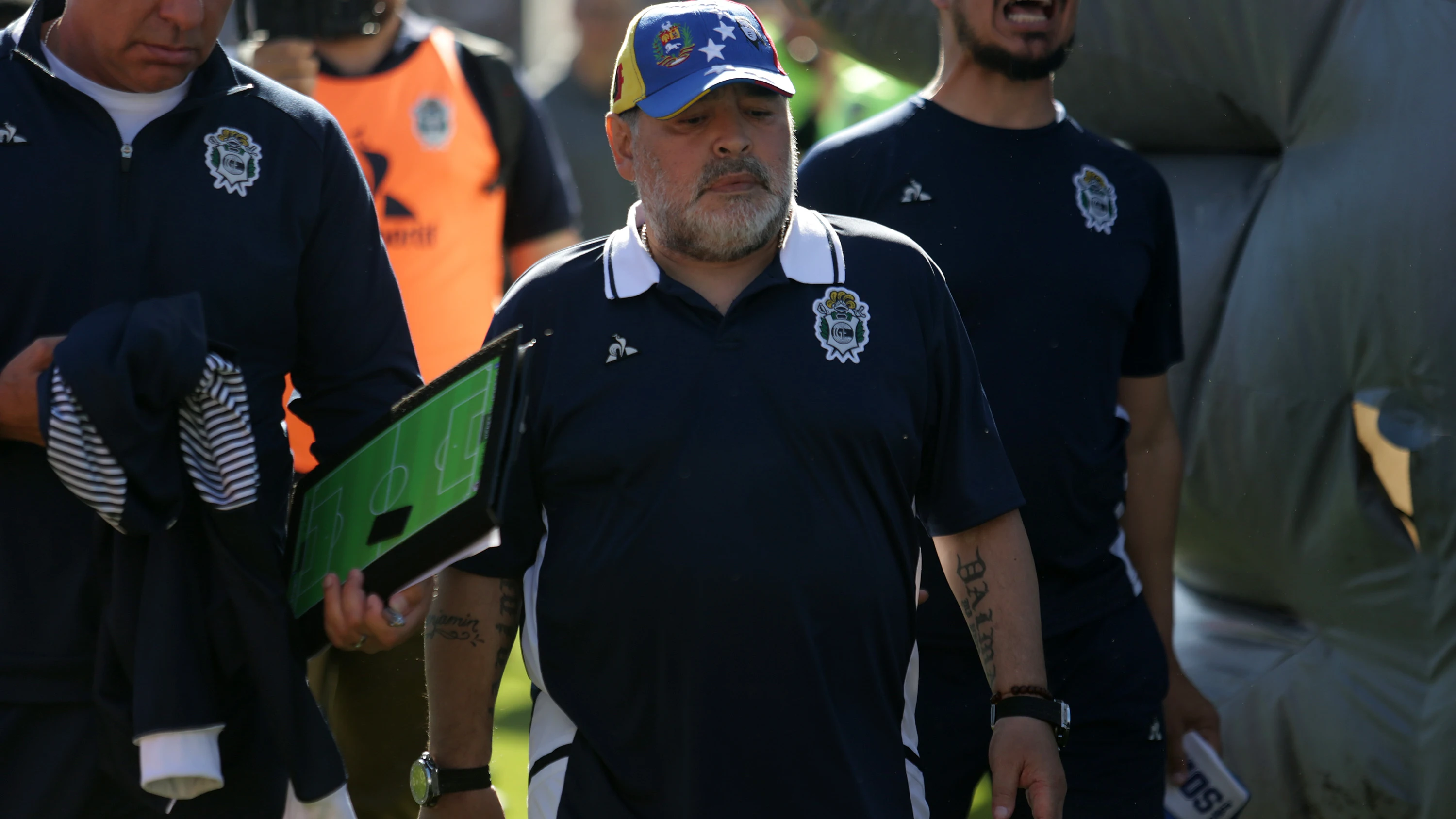 Diego Armando Maradona, en su último partido con Gimnasia