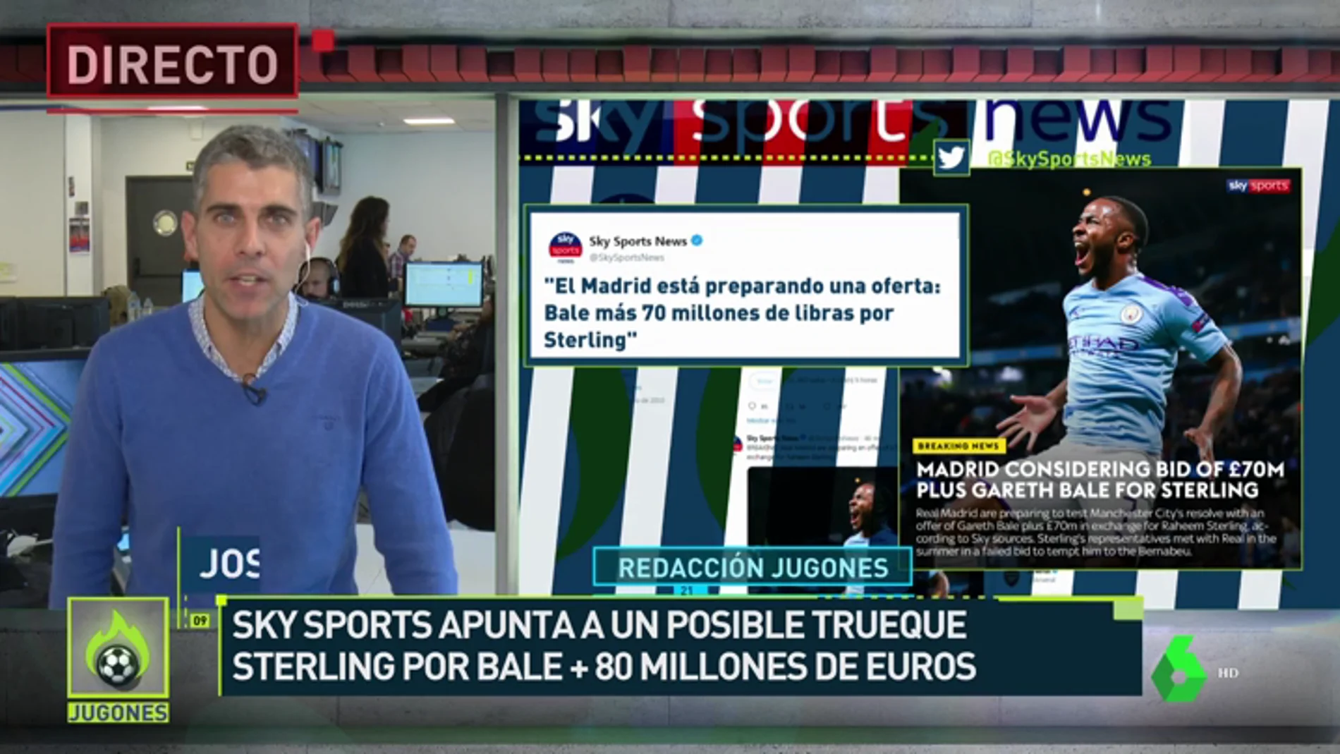 El entorno de Bale y el Madrid desmienten un trueque por Sterling