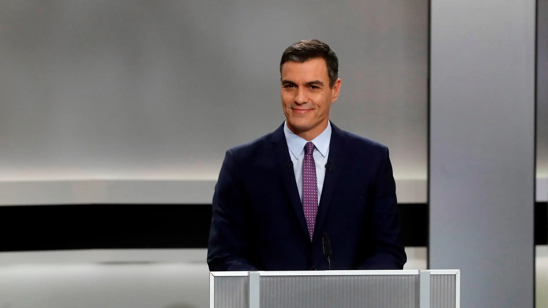 Pedro Sánchez, candidato socialista a la presidencia del Gobierno, durante el debate electoral