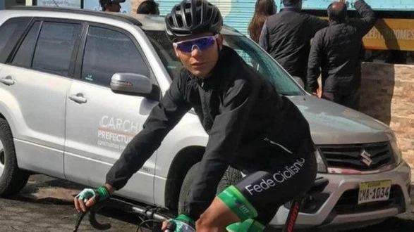 Estiven Leandro Román, entrenando para una prueba