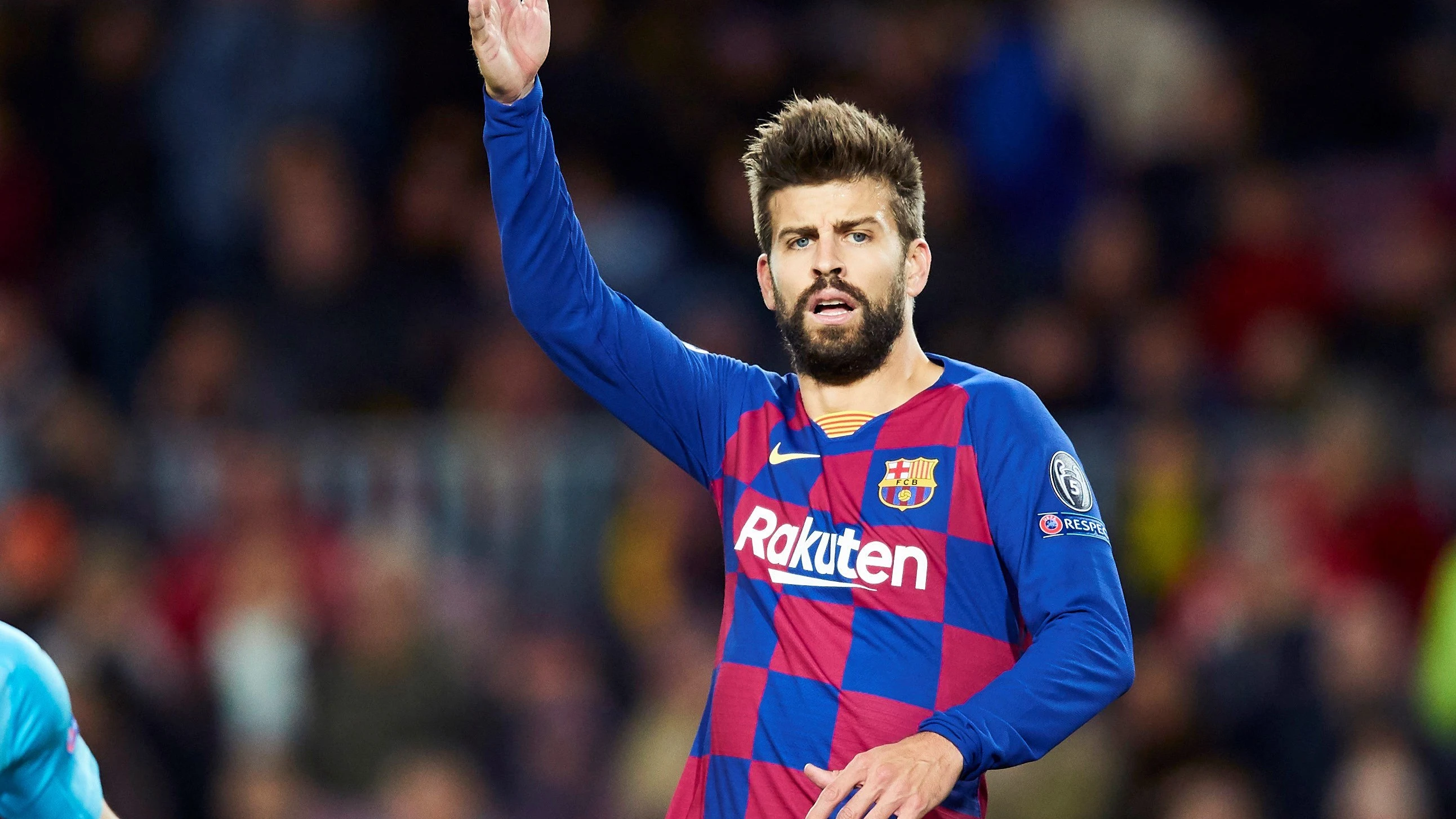 Gerard Piqué, en el partido ante el Slavia de Praga