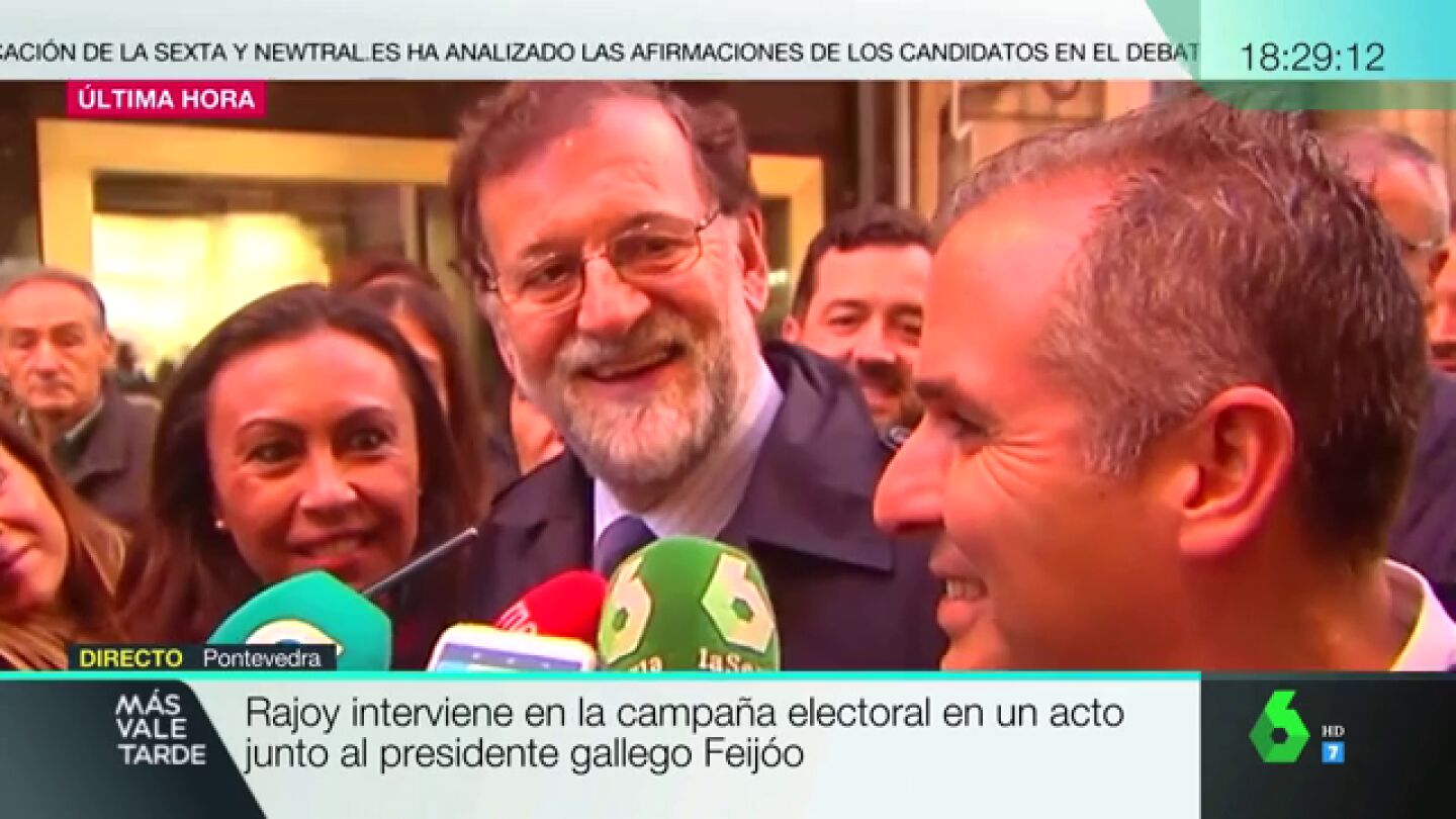 Rajoy reaparece en plena campa&ntilde;a electoral para acudir a un acto electoral de N&uacute;&ntilde;ez Feij&oacute;o