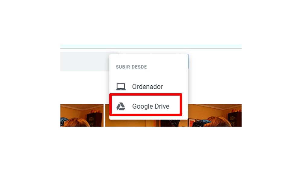 Subiendo fotos desde Drive
