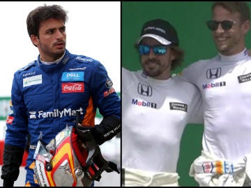 Carlos Sainz, Fernando Alonso y Jenson Button Carlos Sainz, Fernando Alonso y Jenson Button