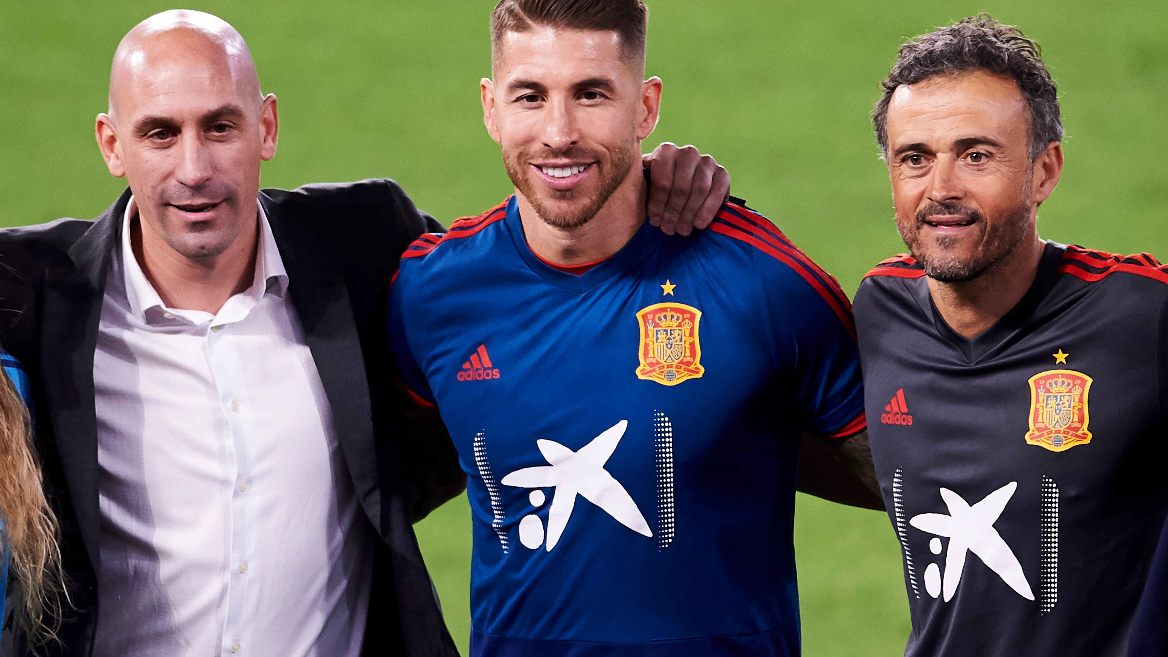 Luis Rubiales, Sergio Ramos y Luis Enrique