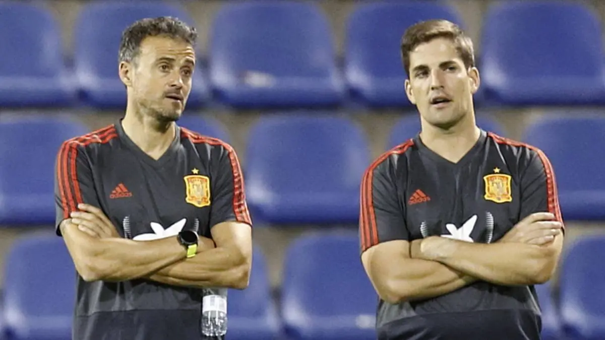 Robert Moreno y Luis Enrique, en la Selección