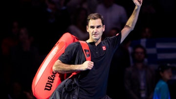 Roger Federer, en el torneo de maestros de Londres 2019