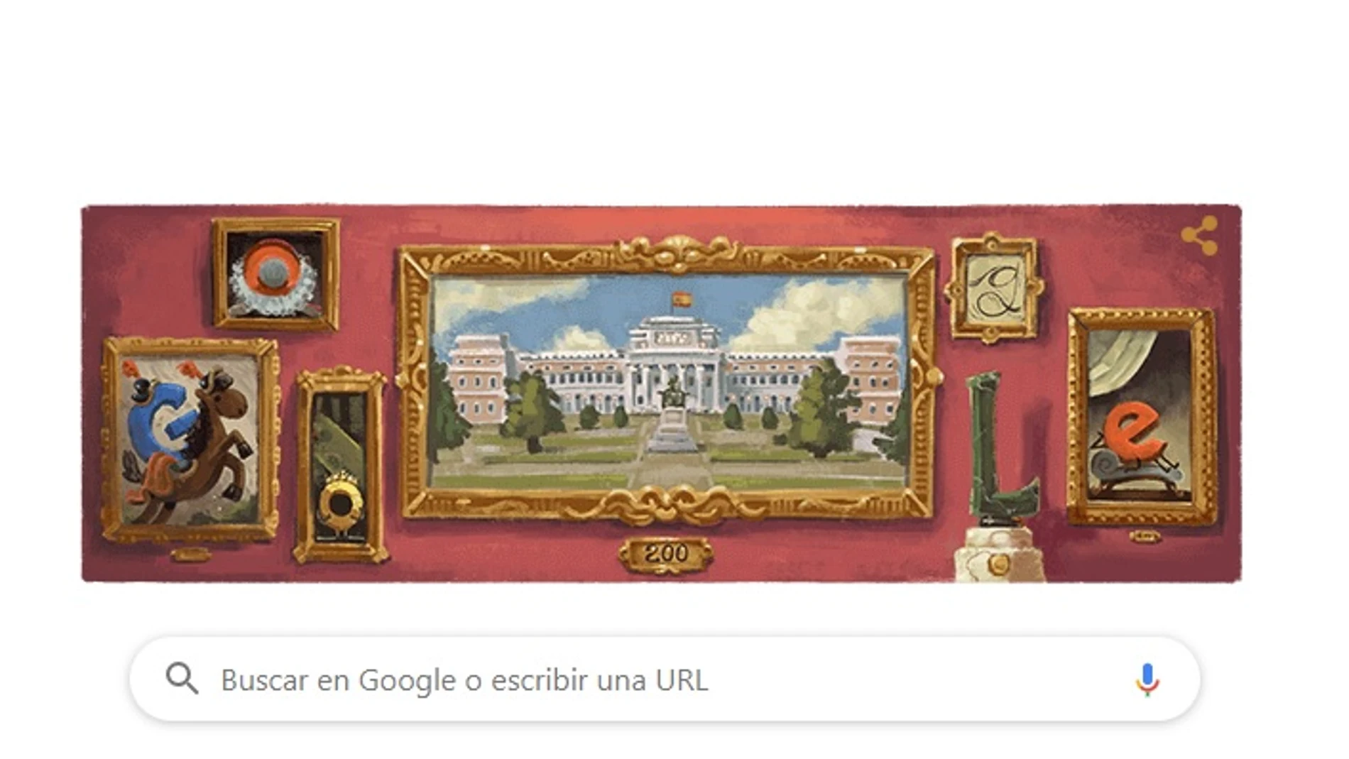 Doodle de Google para conmemorar el bicentenario del Museo del prado