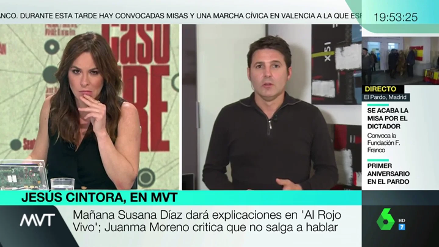 Jesús Cintora: "Yo no he visto un P.Sánchez en los papeles de los ERE, como sí hubo un M. Rajoy" Jesús Cintora: "Yo no he visto un P.Sánchez en los papeles de los ERE, como sí hubo un M. Rajoy"