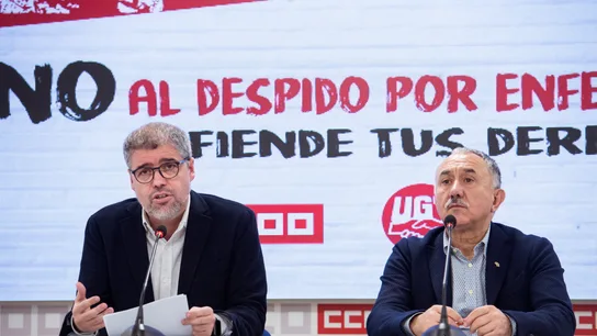 Los secretarios generales de CCOO y UGT, Unai Sordo y Pepe Álvarez Los secretarios generales de CCOO y UGT, Unai Sordo y Pepe Álvarez