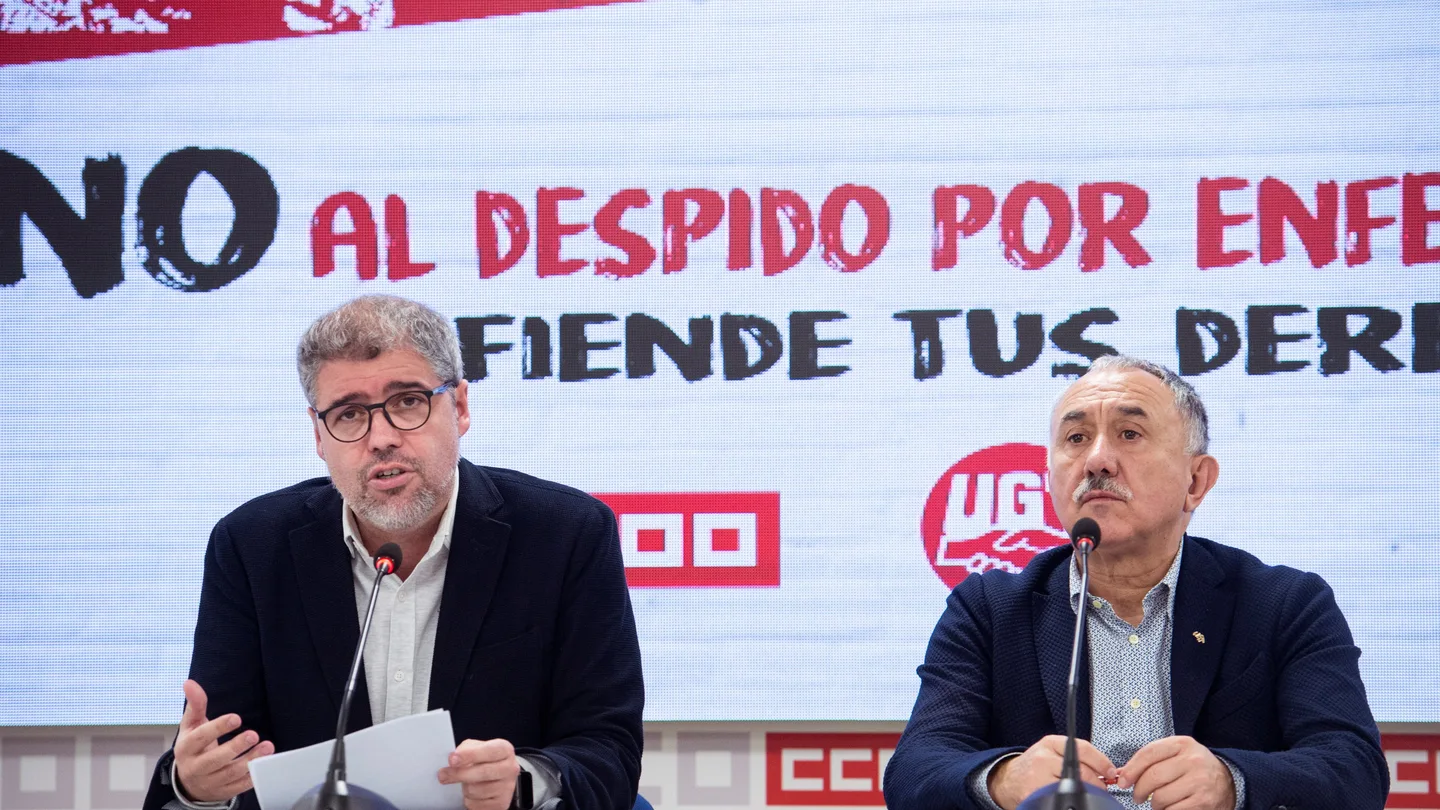 Los secretarios generales de CCOO y UGT, Unai Sordo y Pepe Álvarez Los secretarios generales de CCOO y UGT, Unai Sordo y Pepe Álvarez