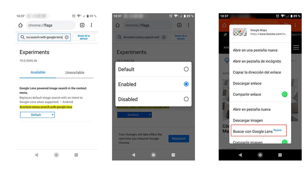 Activando Google Lens en Chrome