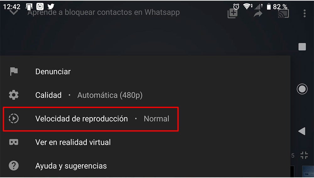Editando la velocidad