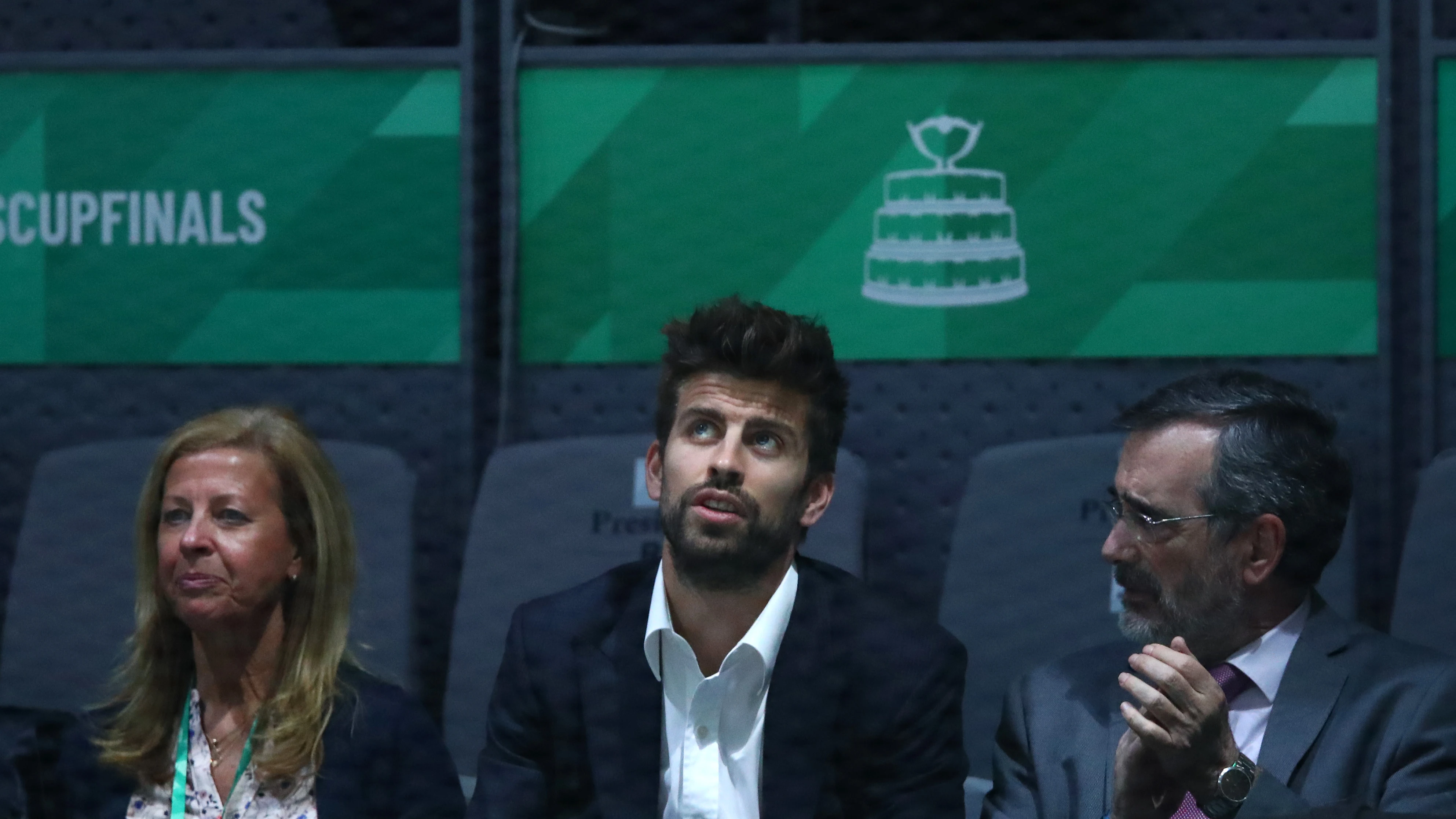 Gerard Piqué, presenciando en directo su nueva Copa Davis